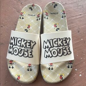 Disney Cream Mickey Mouse Slippers